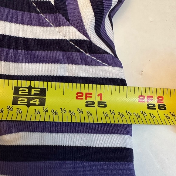 Greyson Hiawatha Men’s Polo Blue Purple White Horizontal Stripe Size 2XL Logo - Picture 8 of 10